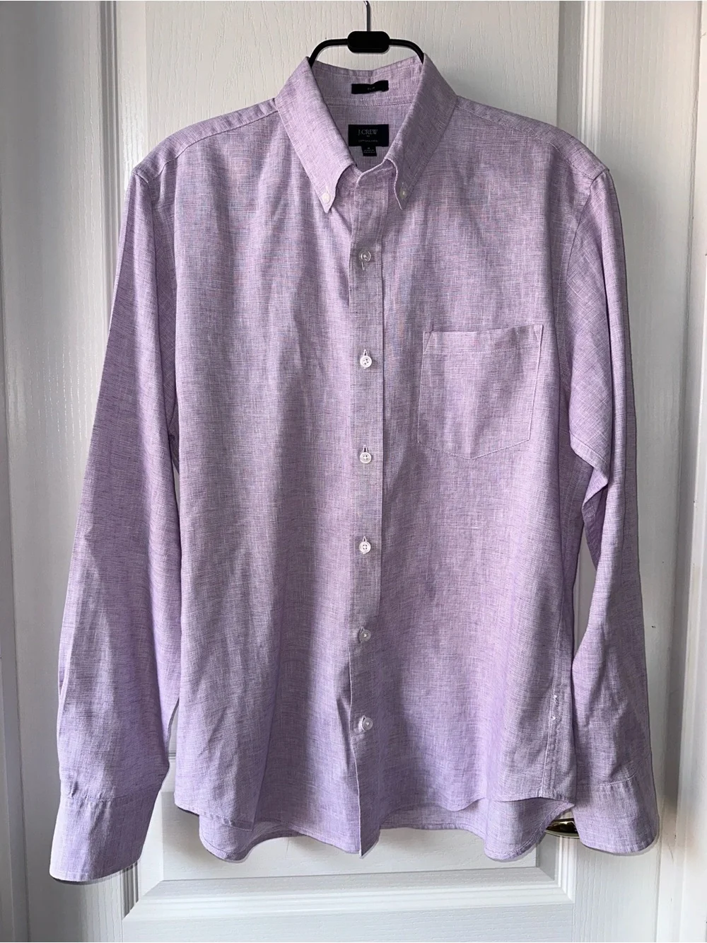 J.Crew Men’s Cotton/Linen Blend Button Down Shirt Lavender Excellent Condition
